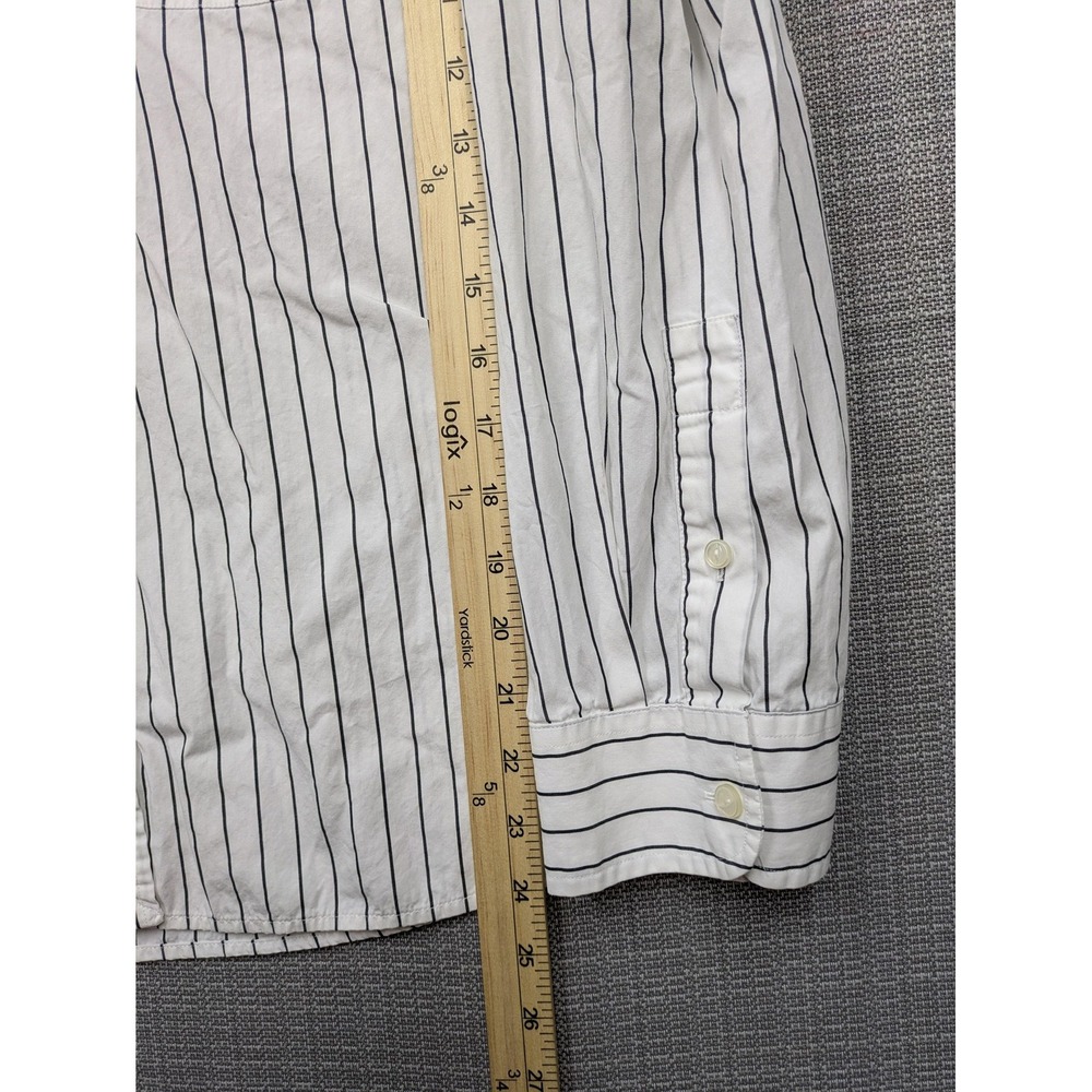Lauren Jeans Co. Shirt Womens XL White Stripe Button Up Long Sleeve Cotton - Picture 7 of 8